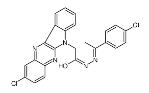 2-(2-chloroindolo[2,3-b]quinoxalin-6-yl)-N-[(E)-1-(4-chlorophenyl)ethylideneamino]acetamide Structure