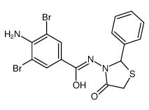 4-amino-3,5-dibromo-N-(4-oxo-2-phenyl-1,3-thiazolidin-3-yl)benzamide Structure