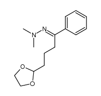 1-phenyl-4-(1,3-dioxolan-2-yl)butan-1-one N,N-dimethylhydrazone Structure