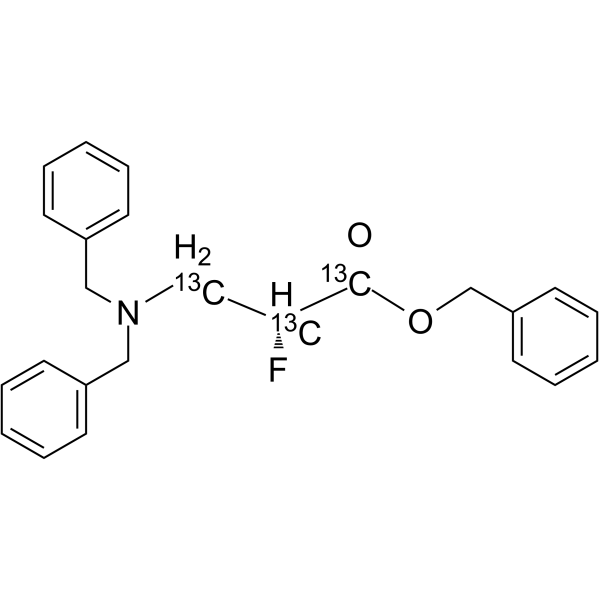 Benzyl(2R)-3-N,N-dibenzylamino-2-fluoropropanoate-13C3 Structure