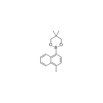 5,5-二甲基-2-(4-甲基萘-1-基)-1,3,2-二氧杂硼烷结构式