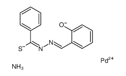 azane,(NE,Z)-N-[(2-oxidophenyl)methylidene]benzenecarbohydrazonothioate,palladium(2+) Structure