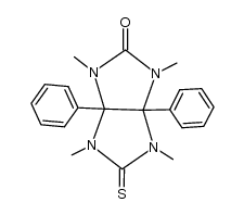 1,3,4,6-tetramethyl-3a,6a-diphenyl-5-thioxohexahydroimidazo[4,5-d]imidazol-2(1H)-one Structure