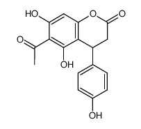 6-acetyl-3,4-dihydro-5,7-dihydroxy-4-(4-hydroxyphenyl)coumarin结构式