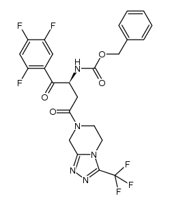 (S)-benzyl (1,4-dioxo-4-(3-(trifluoromethyl)-5,6,7,8-tetra hydro-[1,2,4]triazolo[4,3-a]pyrazin-7-yl)-1-(2,4,5-trifluorophenyl)butan-2-yl)carbamate Structure