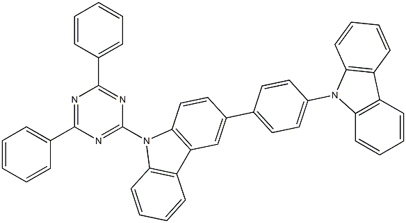 3-(4-(9H-咔唑-9-基)苯基)-9-(4,6-二苯基-1,3,5-三嗪-2-基)-9H-咔唑结构式