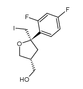 ((3R,5R)-5-(2,4-difluorophenyl)-5-(iodomethyl)tetrahydrofuran-3-yl)methanol结构式