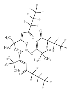 (6,6,7,7,8,8,8-七氟-2,2-二甲基-3,5-辛烯二酸镝结构式