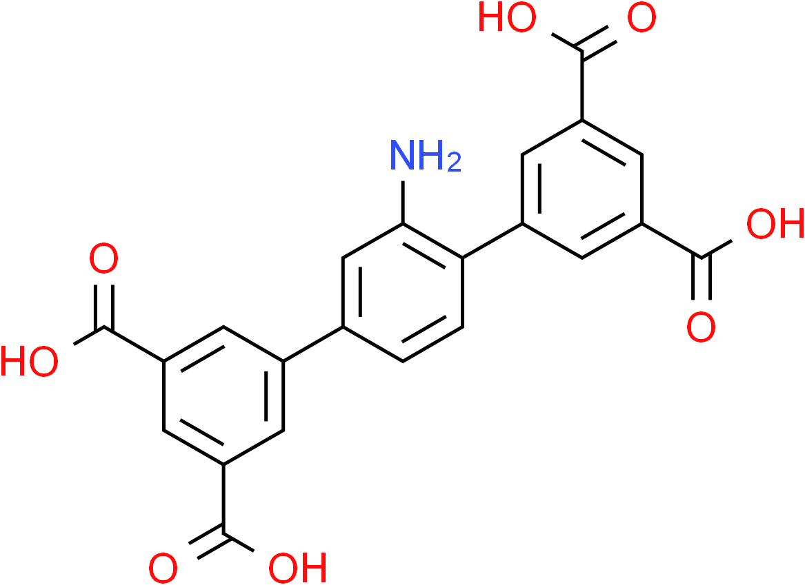 2'-氨基-[1,1':4',1''-三联苯]-3,3'',5,5''-四羧酸结构式