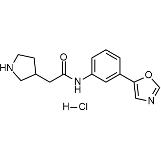 N-(3-噁唑-5-基)苯基)-2-(吡咯烷-3-基)乙酰胺盐酸盐结构式