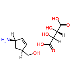 (1S,4R)-顺-4-氨基-2-环戊烯-1-甲醇D-酒石酸盐结构式