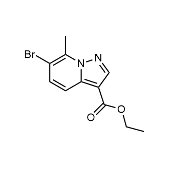 6-溴-7-甲基-吡唑并[1,5-a]吡啶-3-甲酸乙酯结构式