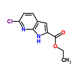 6-氯-1H-吡咯并 [2,3-b] 吡啶-2-羧酸乙酯结构式