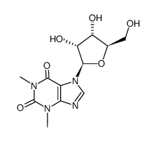 8-[(3S,4R,5R)-3,4-dihydroxy-5-(hydroxymethyl)oxolan-2-yl]-1,3-dimethyl-7H-purine-2,6-dione结构式