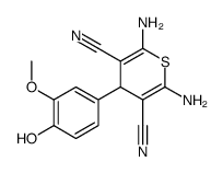 2,6-二氨基-4-(4-羟基-3-甲氧基苯基)-4H-硫代吡喃-3,5-二甲腈结构式