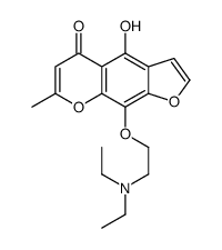 9-[2-(diethylamino)ethoxy]-4-hydroxy-7-methylfuro[3,2-g]chromen-5-one结构式
