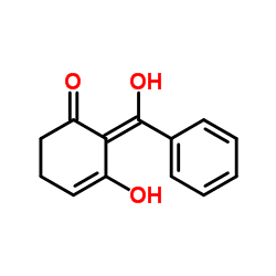 (2Z)-3-Hydroxy-2-[hydroxy(phenyl)methylene]-3-cyclohexen-1-one Structure