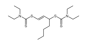 diethyl-dithiocarbamic acid 3-butyl-prop-1-ene-1,3-diyl ester结构式