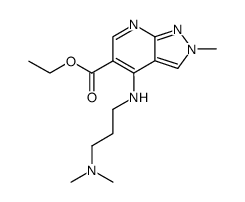 4-(3-dimethylamino-propylamino)-2-methyl-2H-pyrazolo[3,4-b]pyridine-5-carboxylic acid ethyl ester结构式