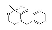 4-benzyl-2-hydroxy-2-methylmorpholin-3-one结构式