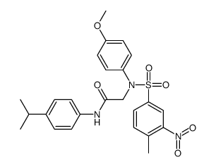 2-(4-methoxy-N-(4-methyl-3-nitrophenyl)sulfonylanilino)-N-(4-propan-2-ylphenyl)acetamide Structure