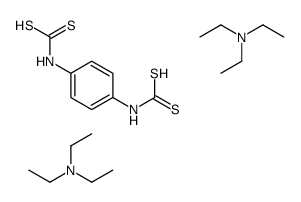 p-phenylenebis[dithiocarbamic] acid, compound with triethylamine (1:2) Structure