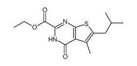 ethyl 3,4-dihydro-5-methyl-6-(2-methylpropyl)-4-oxothieno[2,3-d]pyrimidine-2-carboxylate Structure