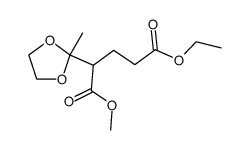 2-(2-methyl-[1,3]dioxolan-2-yl)-pentanedioic acid 5-ethyl ester 1-methyl ester结构式