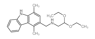 N-[(1,4-dimethyl-9H-carbazol-3-yl)methyl]-2,2-diethoxy-ethanamine structure