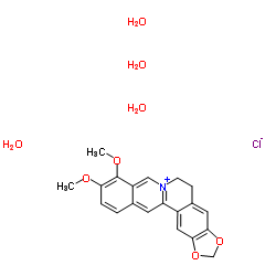 Berberine chloride tetrahydrate Structure