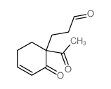 3-(1-acetyl-2-oxo-1-cyclohex-3-enyl)propanal Structure