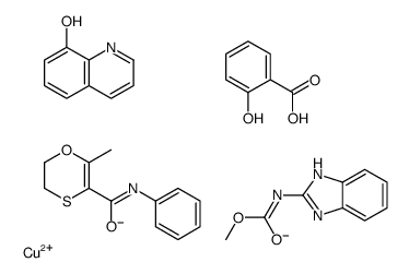 copper,2-hydroxybenzoate,methyl N-(1H-benzimidazol-2-yl)carbamate,6-methyl-N-phenyl-2,3-dihydro-1,4-oxathiine-5-carboxamide,quinolin-8-olate结构式
