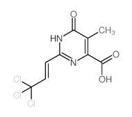 5-methyl-6-oxo-2-[(E)-3,3,3-trichloroprop-1-enyl]-3H-pyrimidine-4-carboxylic acid结构式