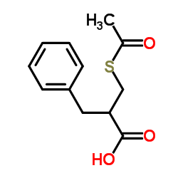 (Rs)-2-乙酰基磺酰基甲基-3-苯丙酸结构式