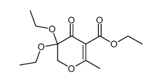 5,5-diethoxy-2-methyl-4-oxo-5,6-dihydro-4H-pyran-3-carboxylic acid ethyl ester结构式
