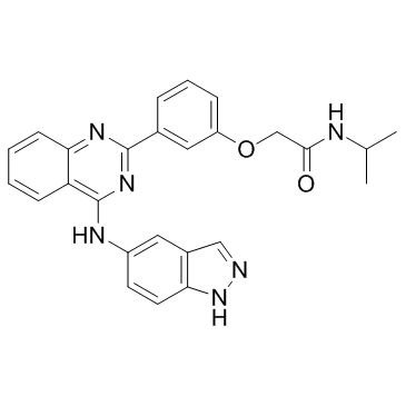 2-[3-[4-[(1H-吲唑-5-基)氨基]喹唑啉-2-基]苯氧基]-N-异丙基乙酰胺图片