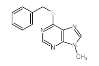 9H-Purine, 9-methyl-6-[(phenylmethyl)thio]-结构式