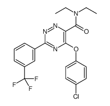 5-(4-氯苯氧基)-N,N-二乙基-3-[3-(三氟甲基)苯基]-1,2,4-三嗪-6-羧酰胺结构式