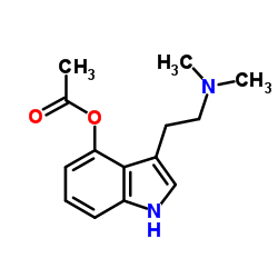 4-乙酰氧基-N,N-二甲基色胺结构式