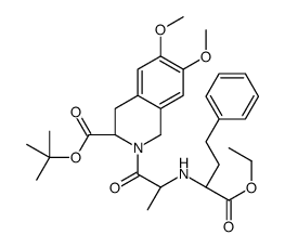 tert-butyl (3S)-2-[(2S)-2-[[(2S)-1-ethoxy-1-oxo-4-phenylbutan-2-yl]amino]propanoyl]-6,7-dimethoxy-3,4-dihydro-1H-isoquinoline-3-carboxylate Structure