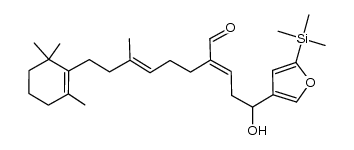 2-trimethylsilyl-4-[(3E,7E)-10-(2,6,6-trimethyl-1-cyclohexen-1-yl)-8-methyl-4-formyl-1-hydroxy-3,7-decadien-1-yl]-furan Structure