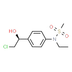 N-{4-[((1S)-2-氯-1-羟乙基]苯基}-N-乙基甲磺酰胺结构式