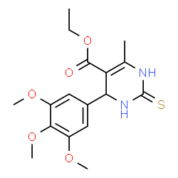 4-methyl-2-thioxo-6-(3,4,5-trimethoxyphenyl)-3,6-dihydro-1H-pyrimidine-5-carboxylic acid ethyl ester Structure