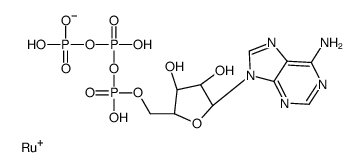 [[[(2R,3S,4R,5R)-5-(6-aminopurin-9-yl)-3,4-dihydroxyoxolan-2-yl]methoxy-hydroxyphosphoryl]oxy-hydroxyphosphoryl] hydrogen phosphate,ruthenium(1+)结构式