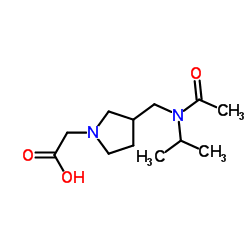 (3-{[Acetyl(isopropyl)amino]methyl}-1-pyrrolidinyl)acetic acid Structure
