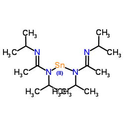 双(N,N''-二异丙基乙酰胺基)锡(II)结构式