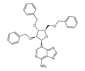 1-(6-amino-purin-3-yl)-tri-O-benzyl-β-D-1-deoxy-arabinofuranose Structure