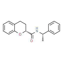 (R,S)-3,4-DIHYDRO-N-(1-PHENYLETHYL)-2H-1-BENZOPYRAN-2-CARBOXAMIDE结构式