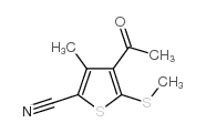 4-乙酰基-3-甲基-5-甲基硫代噻吩-2-甲腈结构式
