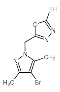 5-[(4-溴-3,5-二甲基-1H-吡唑基)甲基]-1,3,4-恶二唑-2-硫醇结构式